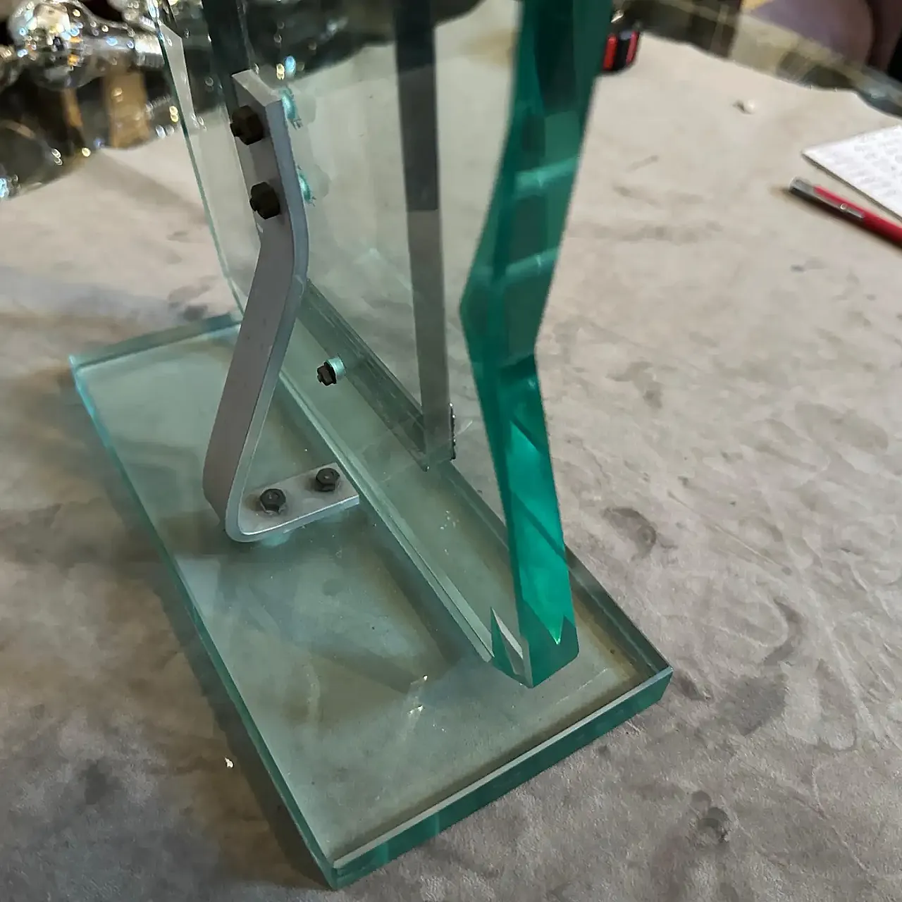 NIlo green glass frame in Fontana Arte style, 1960s 13