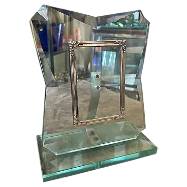 NIlo green glass frame in Fontana Arte style, 1960s