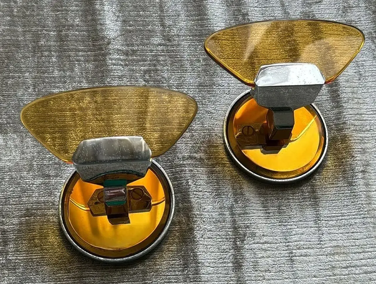 Coppia di ganci da parete di Veca per Fontana Arte, anni '70 7