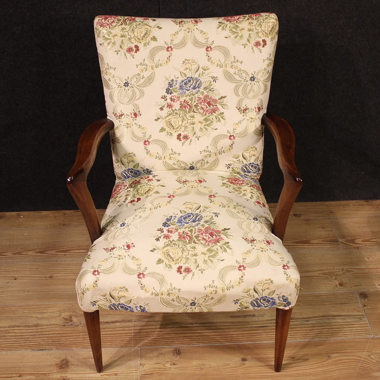 Pair of Italian Mid-century beech armchairs, 20th century 10