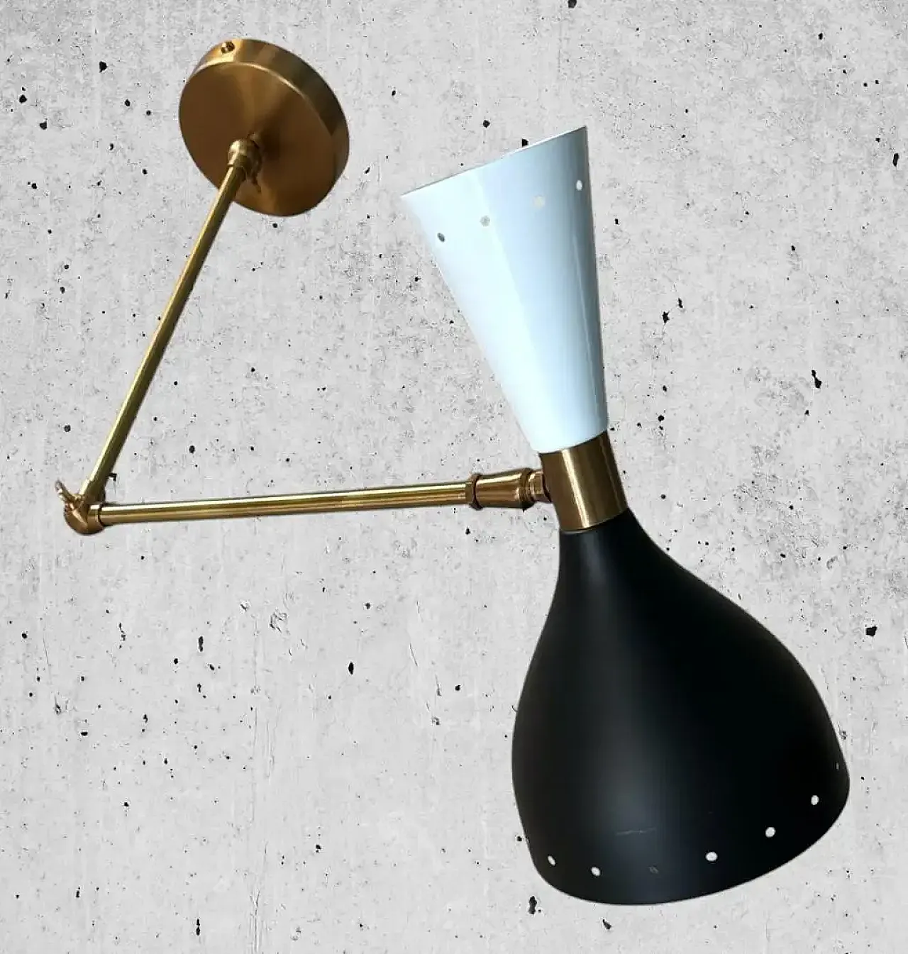 Coppia di applique in ottone e metallo in stile Stilnovo, anni 2000 3