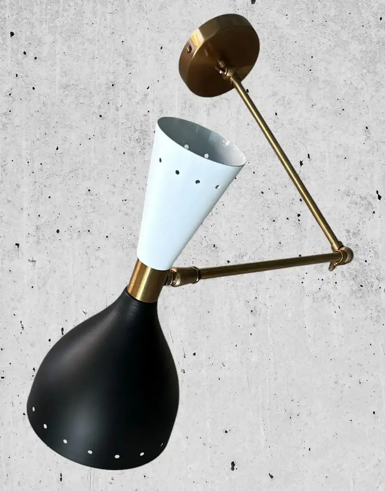 Coppia di applique in ottone e metallo in stile Stilnovo, anni 2000 5