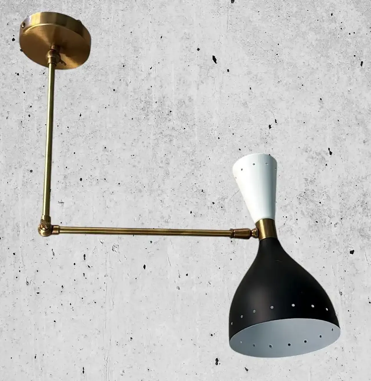 Coppia di applique in ottone e metallo in stile Stilnovo, anni 2000 6