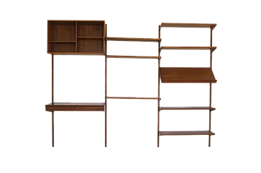 Wall units and desk by Kai Kristiansen for FM Mobler, 1960s