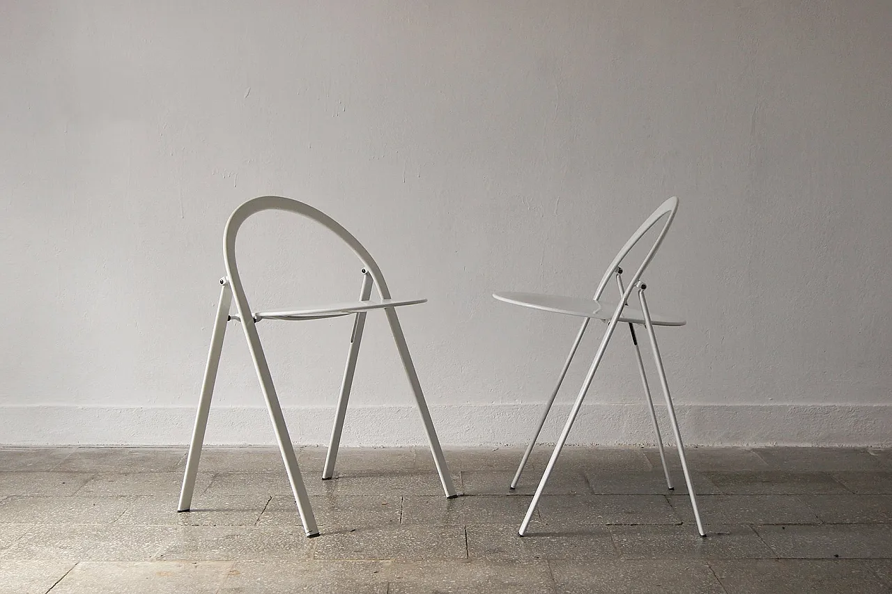 Pair of folding chairs by Giorgio Cattelan for Cidue, 1970s 5