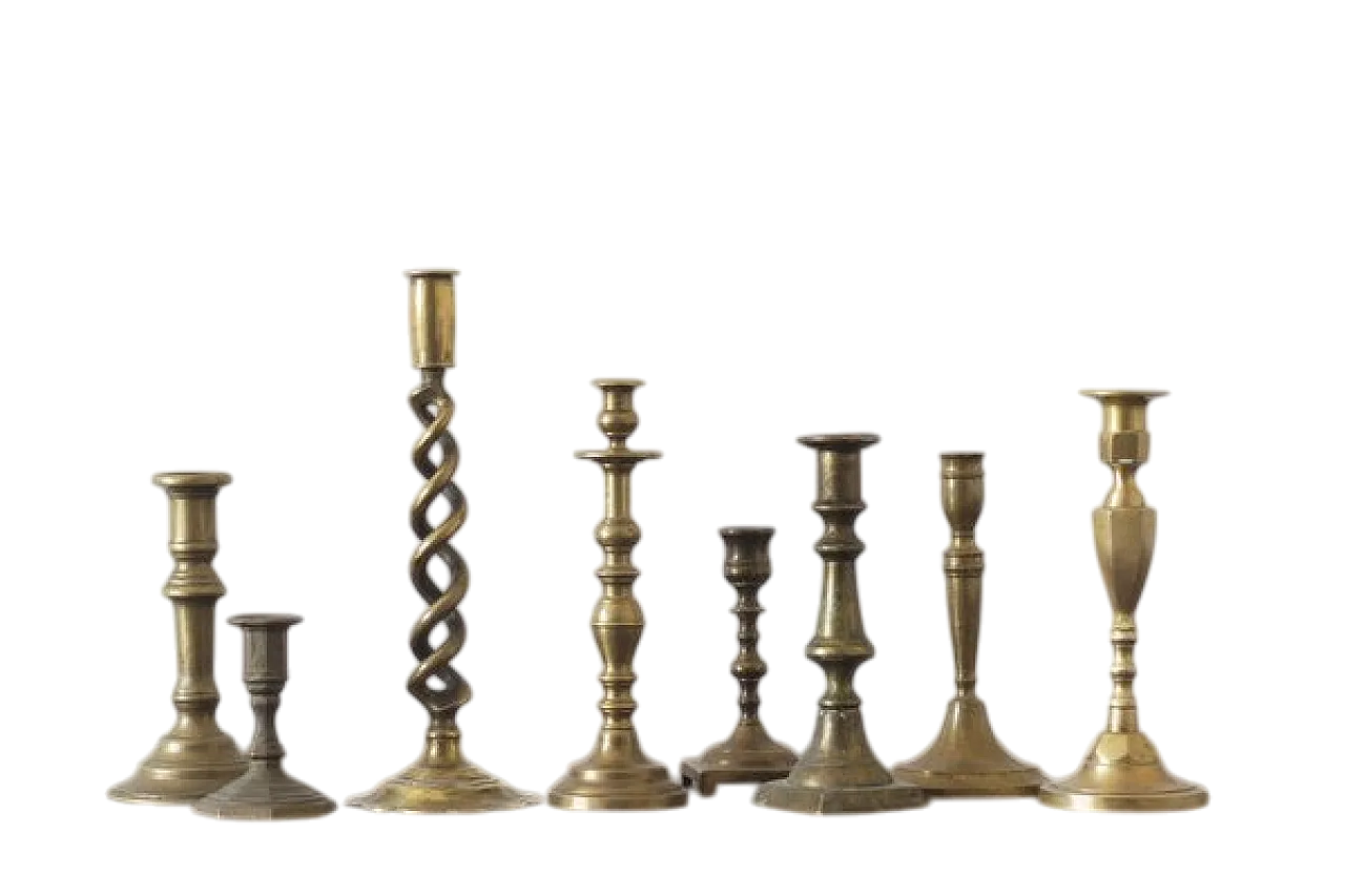 8 Brass candlesticks, 1960s 6