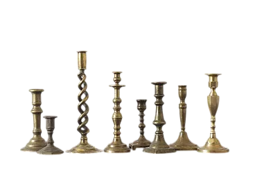 8 Brass candlesticks, 1960s