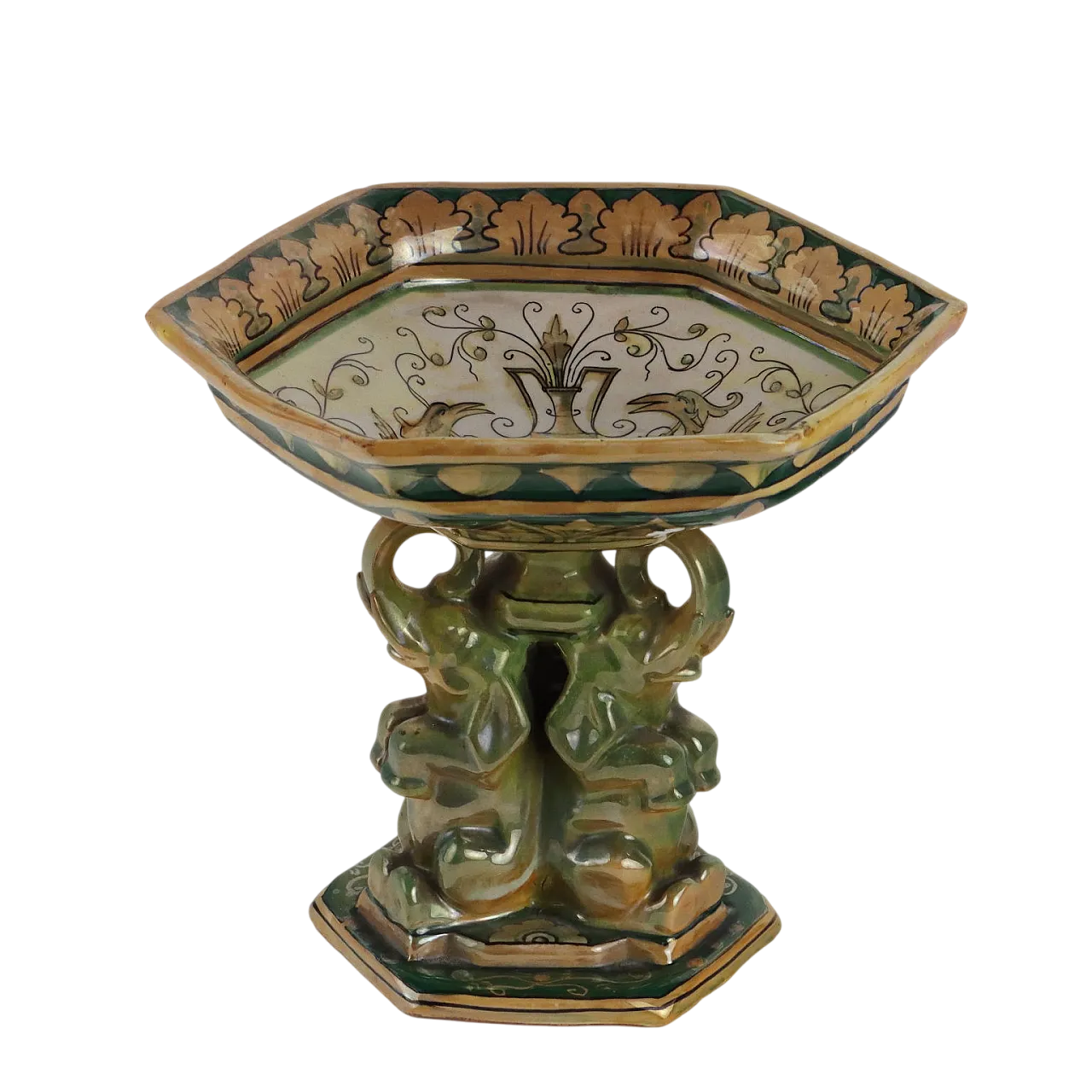 Centrotavola in maiolica, Manifattura Robbia Gualdo Tadino, '900 10