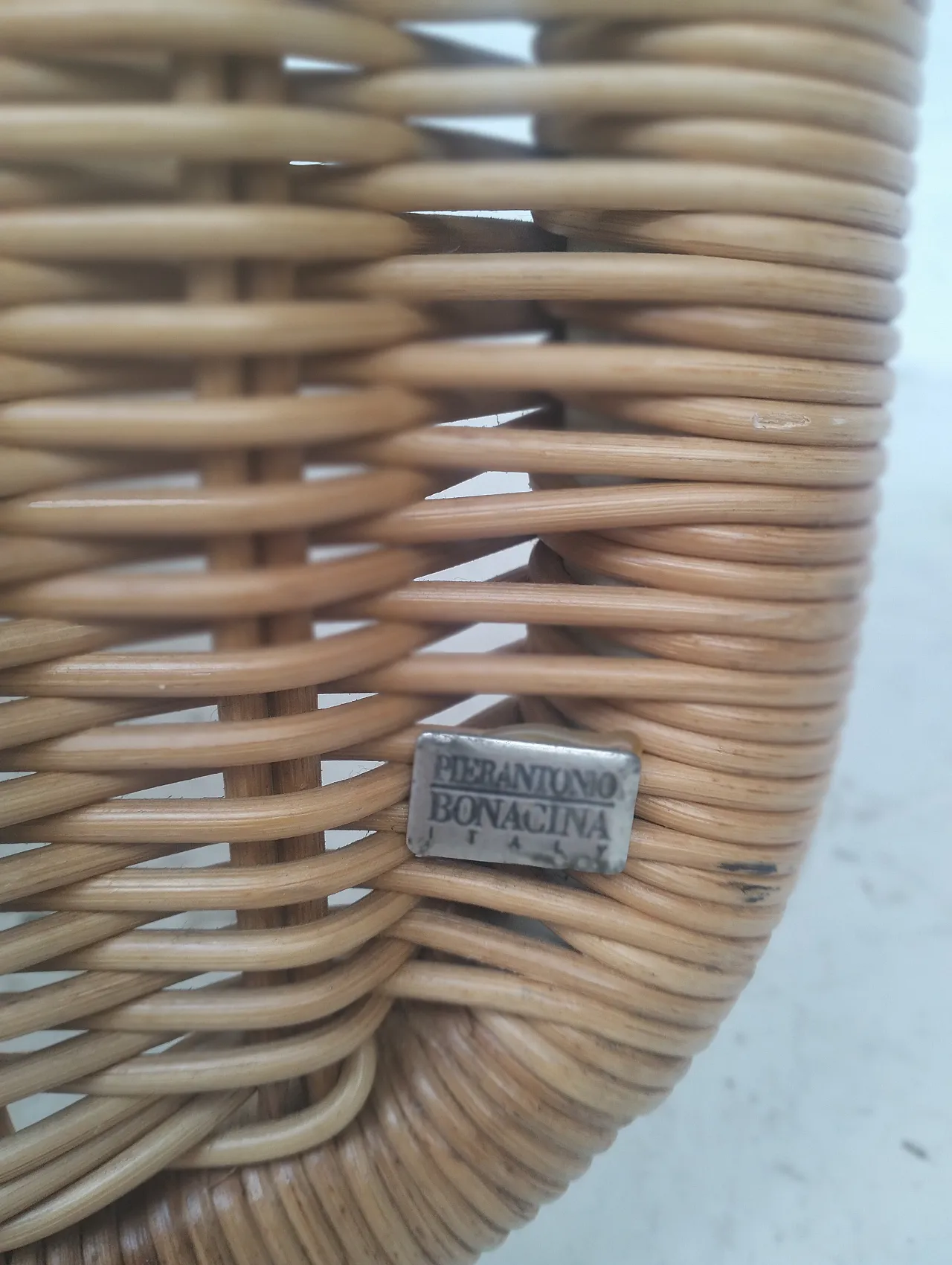 Rattan chaise longue P3S model by Tito Agnoli for Bonacina, 70s 9