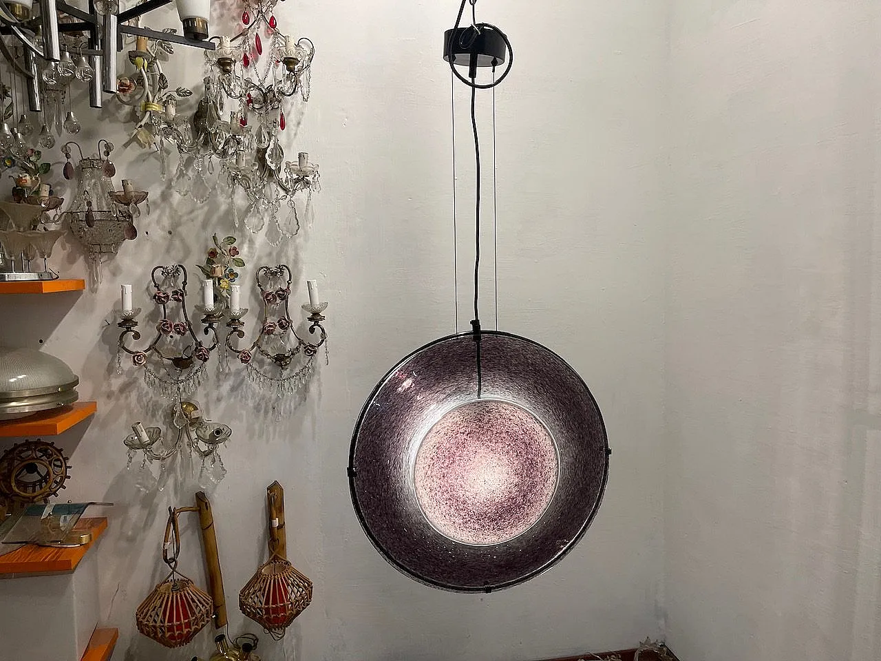 Coppia di lampadari in vetro di Murano di Arte Vetro, anni '80 8