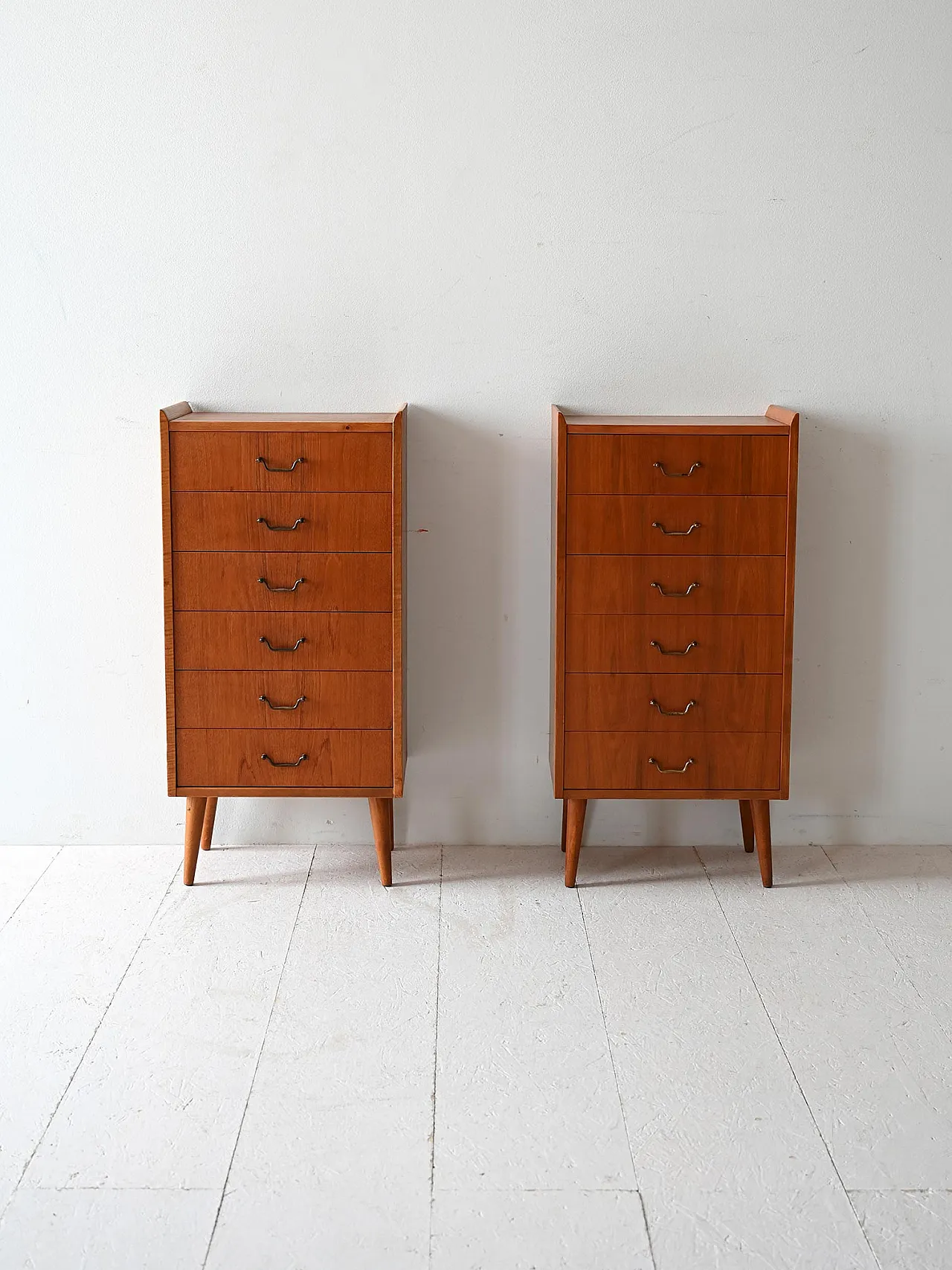 Couple Scandinavian bedside tables in 1950s 2