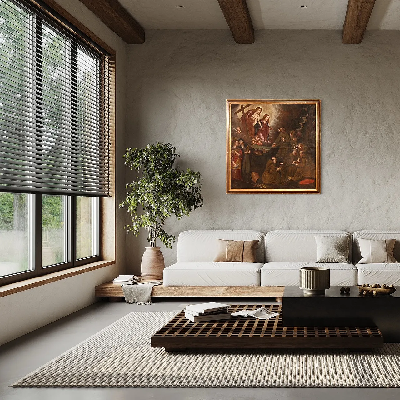 Spanish painting religious oil on canvas, 18th century 2