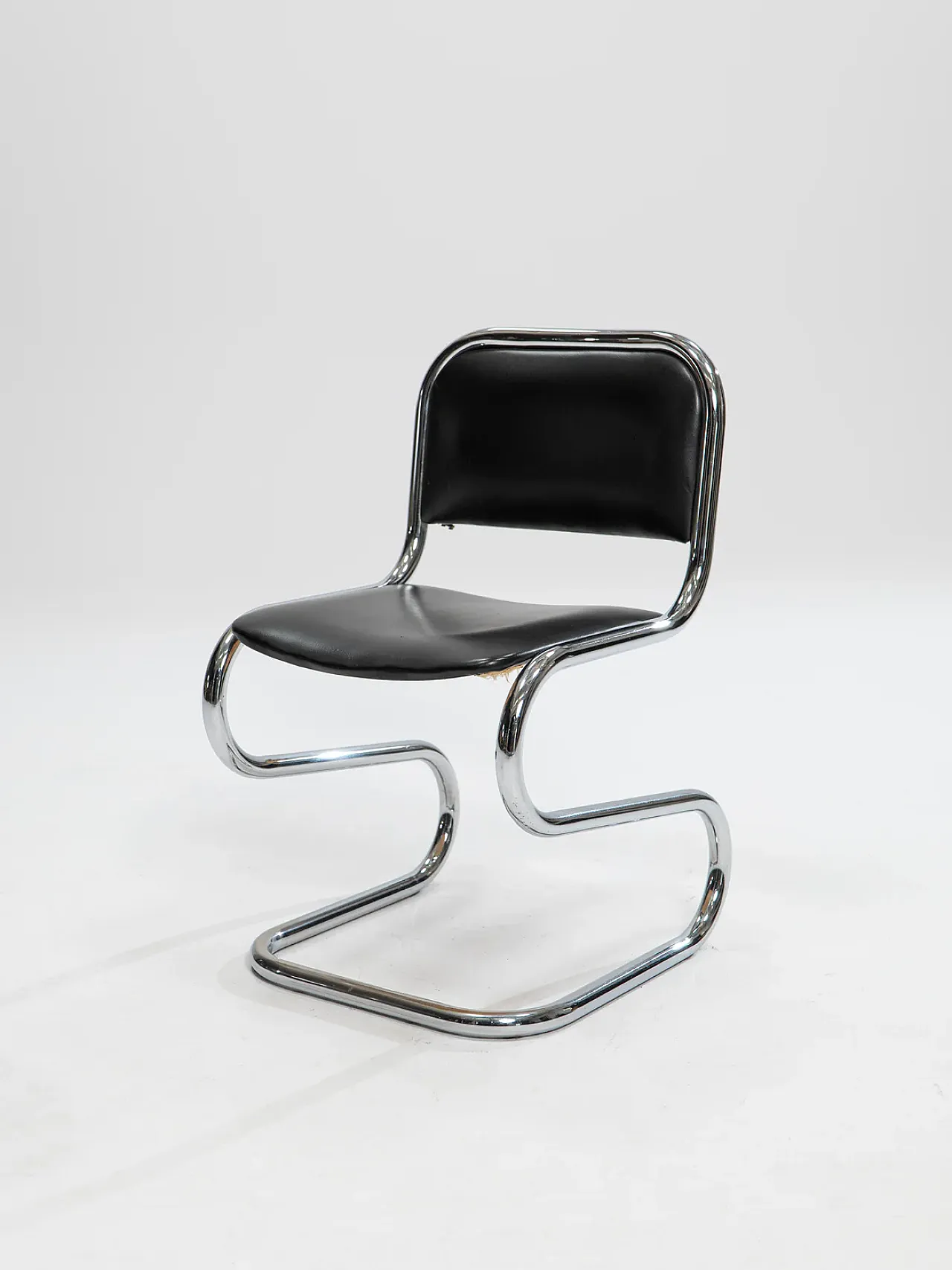 6 Cantilever chrome dining chairs, 1980s 1