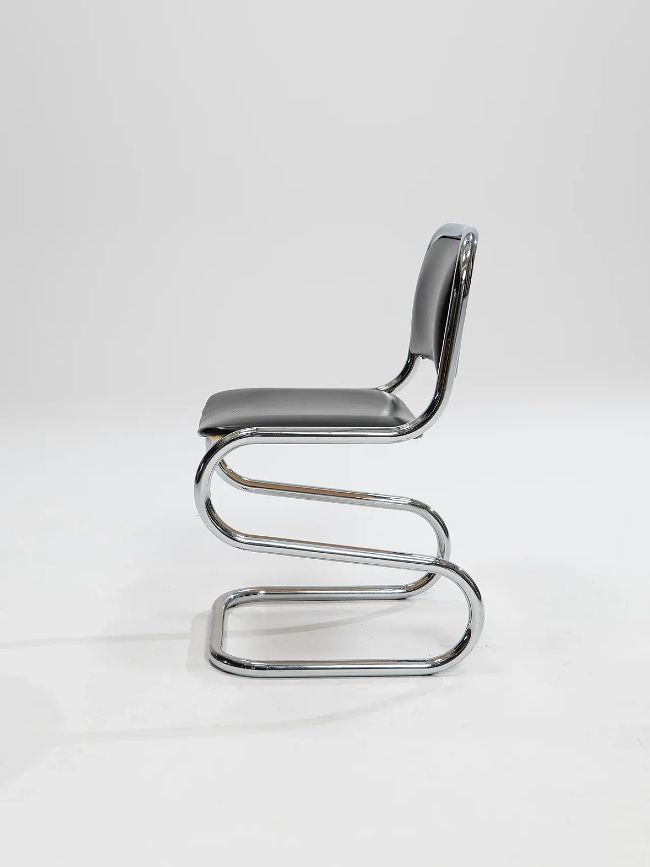 6 Cantilever chrome dining chairs, 1980s 3