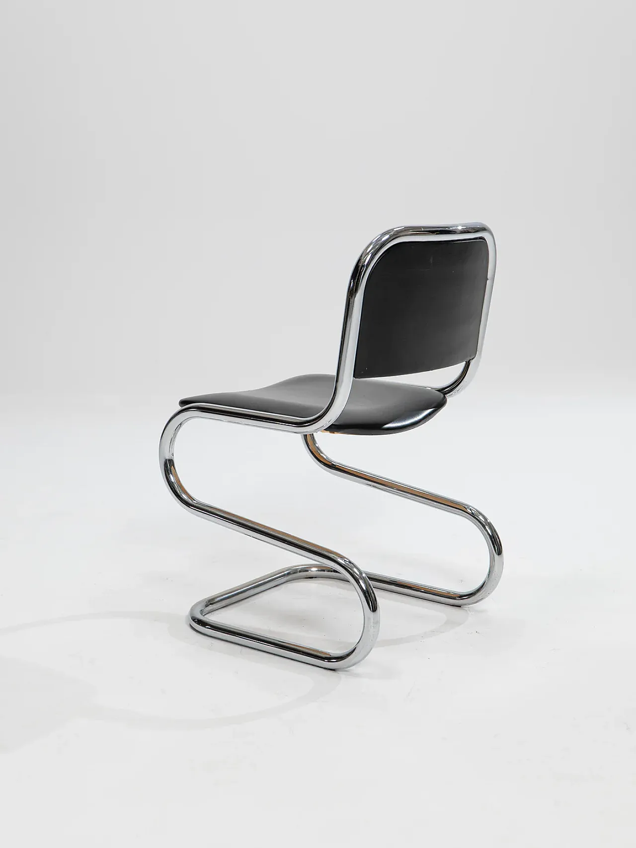 6 Cantilever chrome dining chairs, 1980s 4