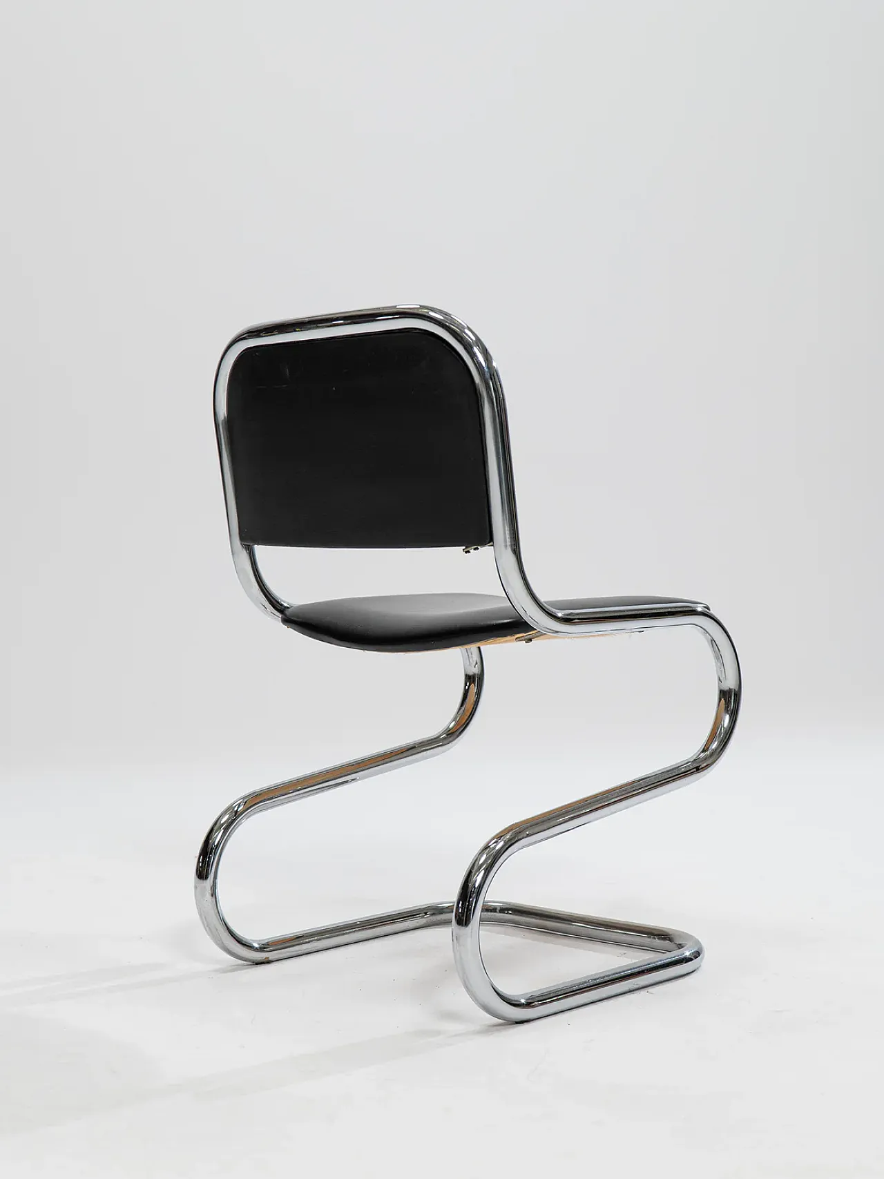 6 Cantilever chrome dining chairs, 1980s 6