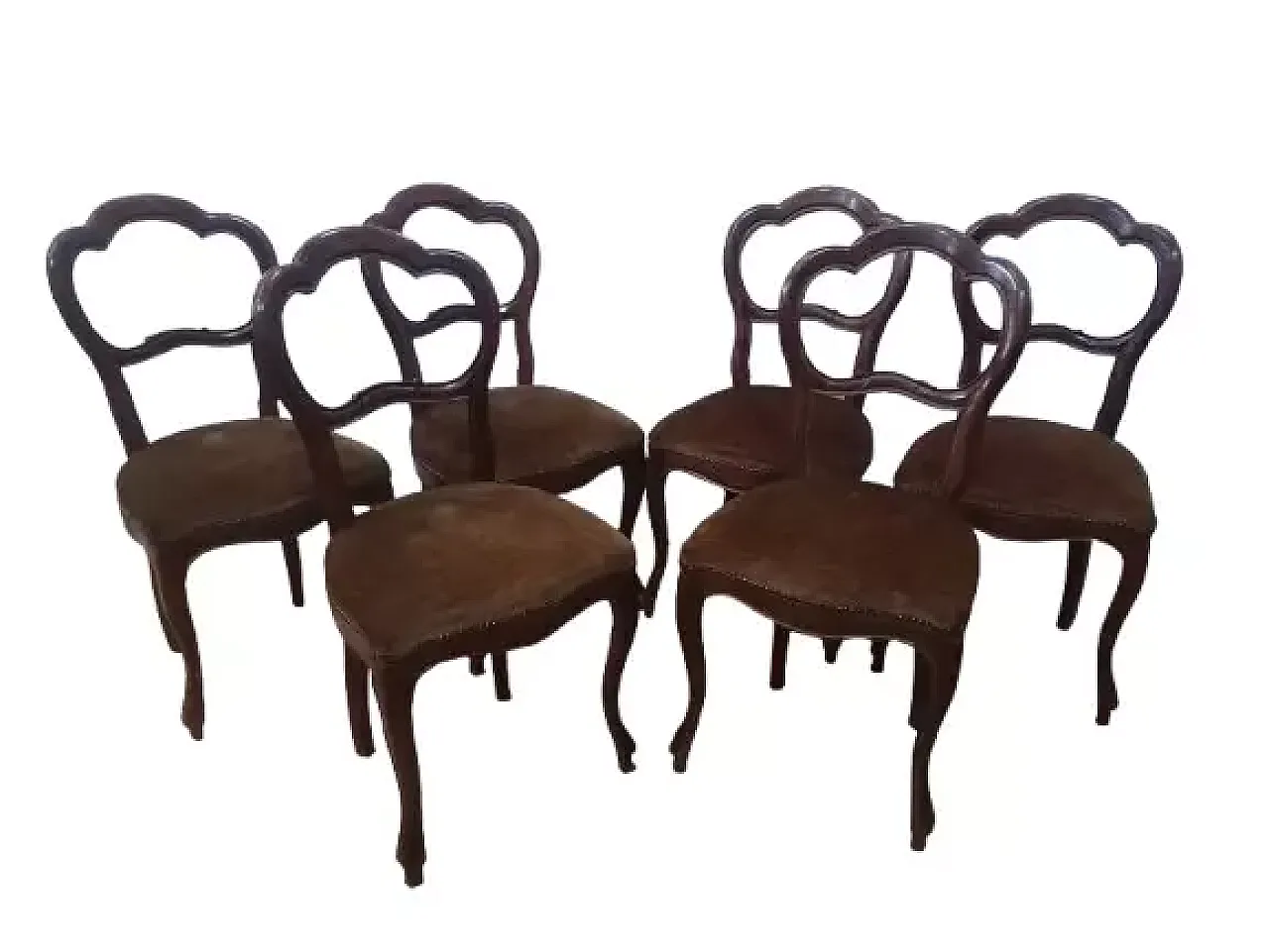 6 Louis Filippo style chairs, mid-20th century 1