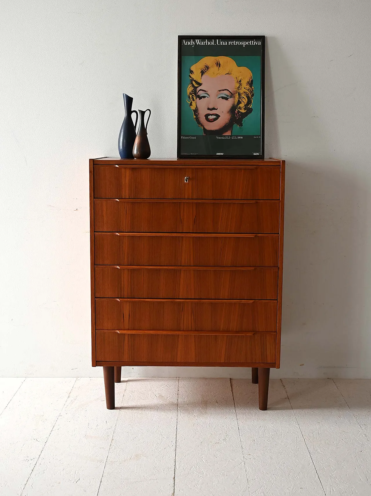 Scandinavian chest of drawers at 6 drawers, 60s 1