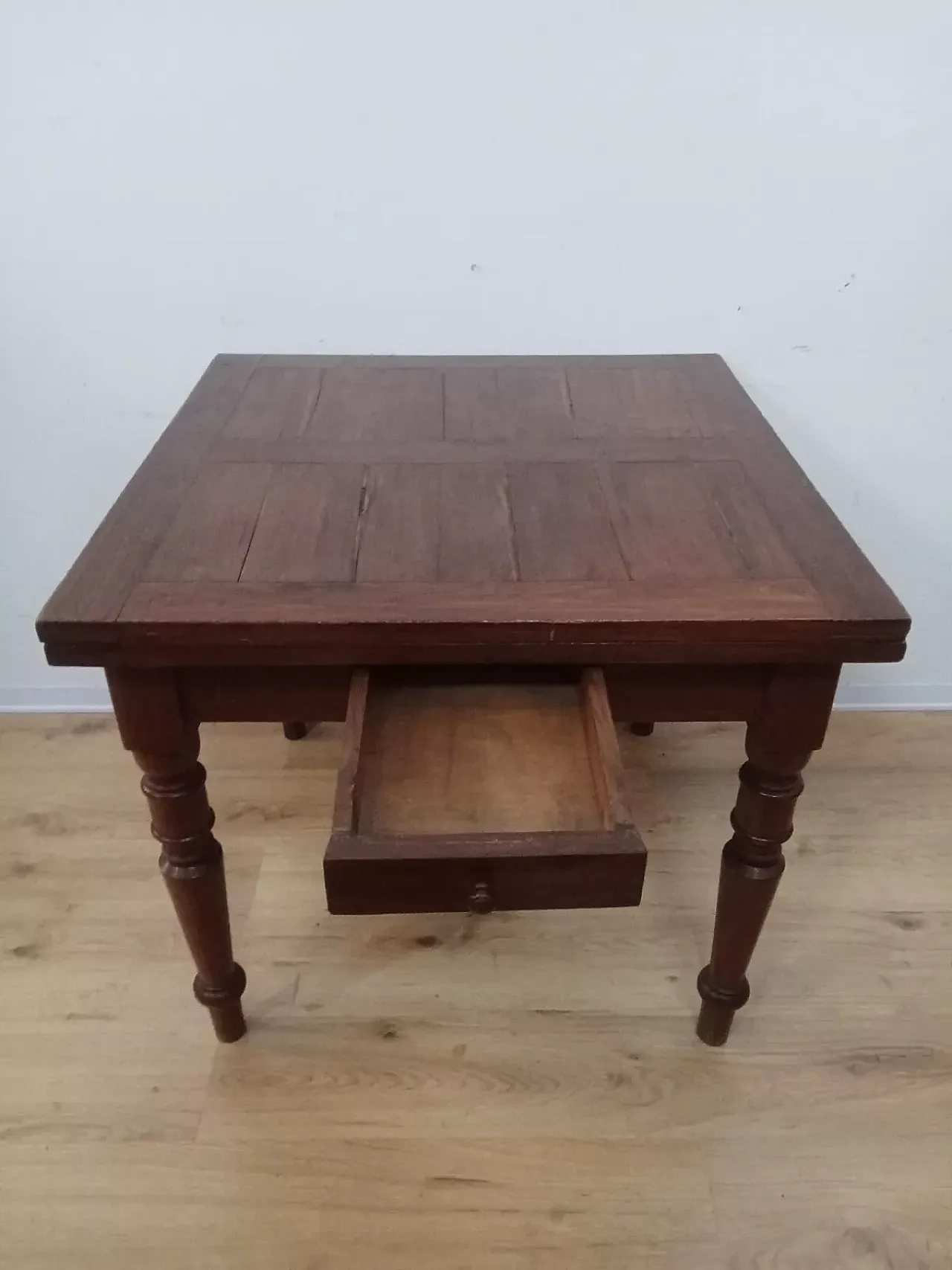 Tavolo allungabile in legno massello, inizi '900 4