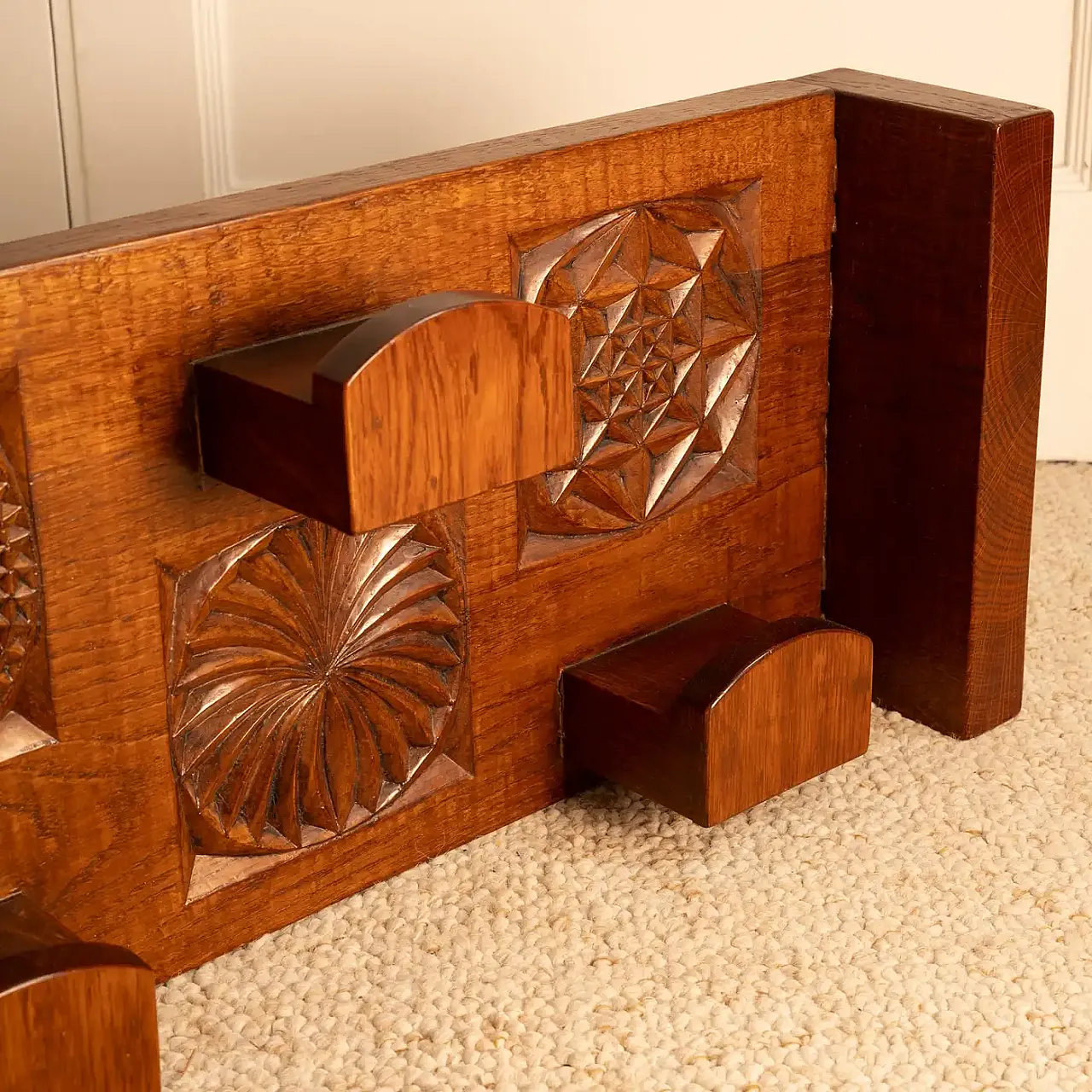 Wooden coat rack by Rivadossi, 1970s 5