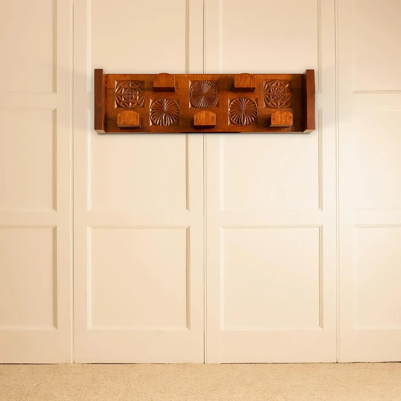 Wooden coat rack by Rivadossi, 1970s 9