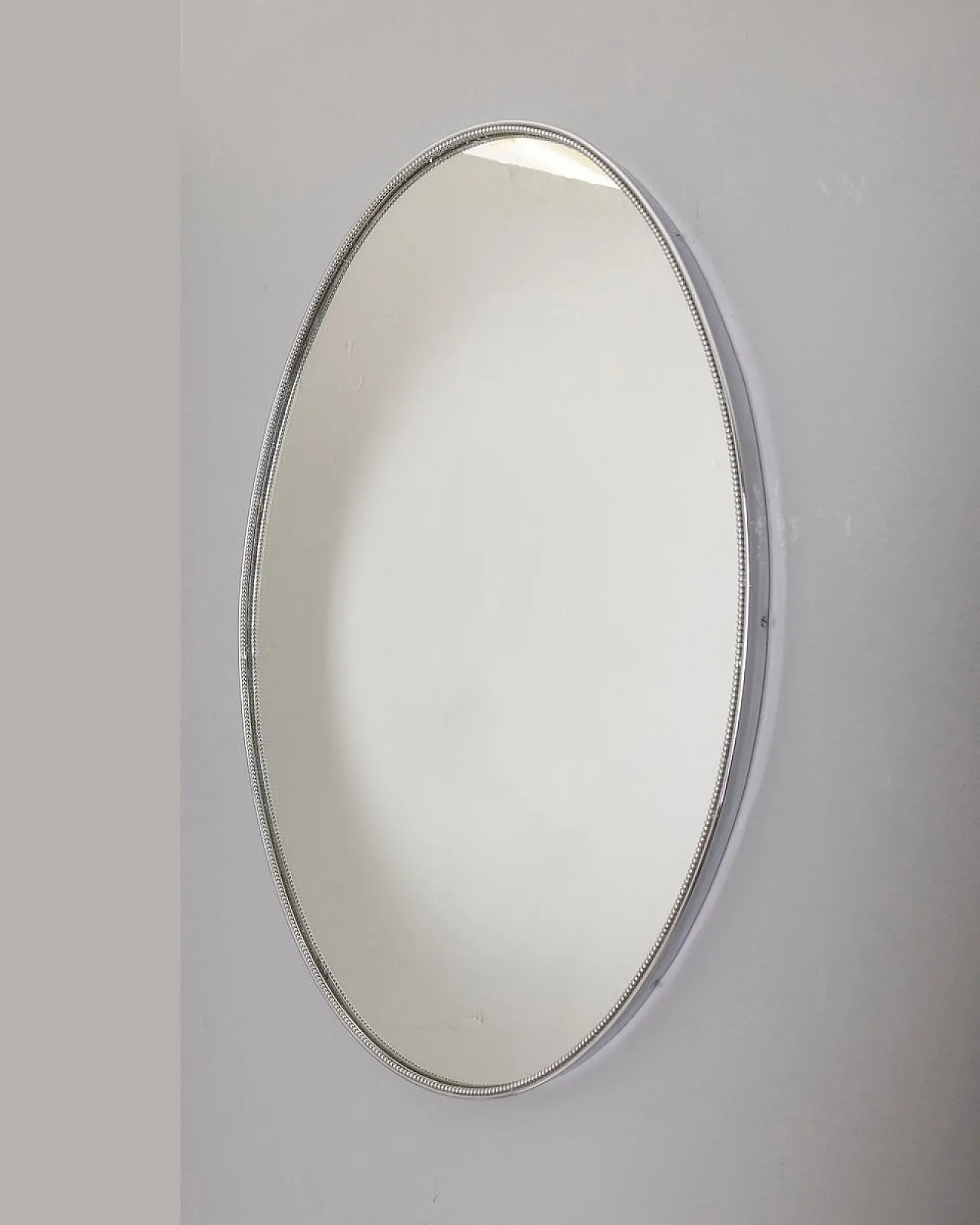 Specchio da parete in metallo cromato, anni '70 1