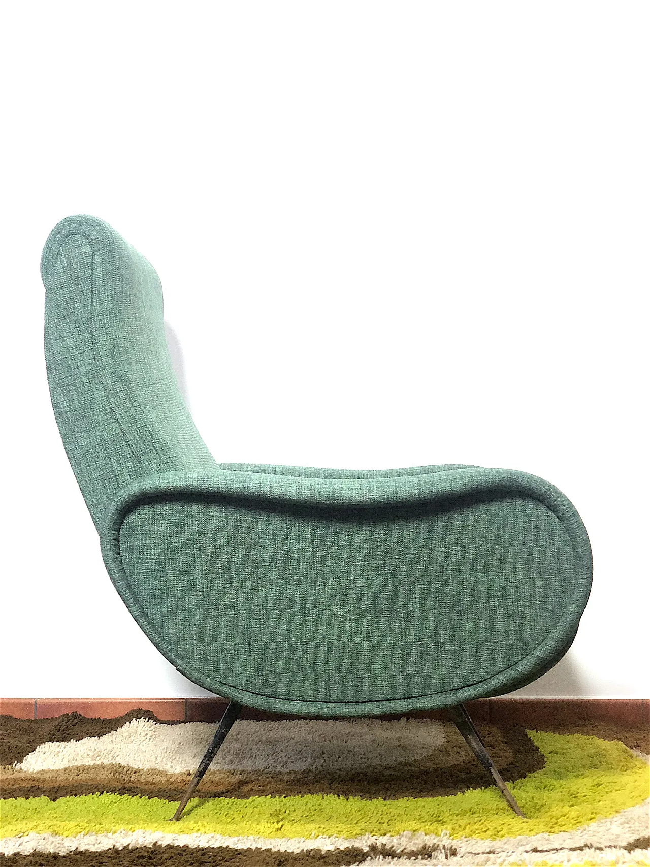 Poltrona Lady dark green stile Marco Zanuso, anni '50 10