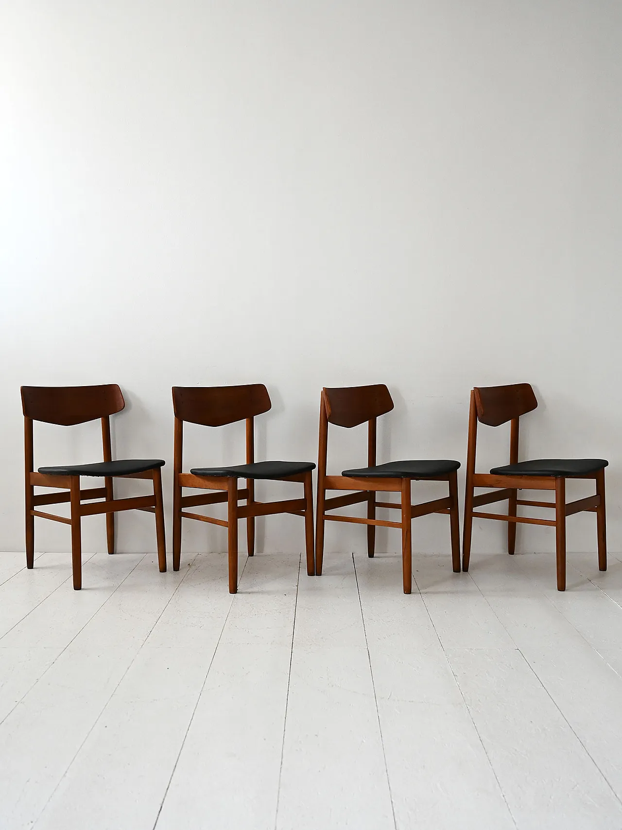 4 nordic Teak chairs, 60s 2