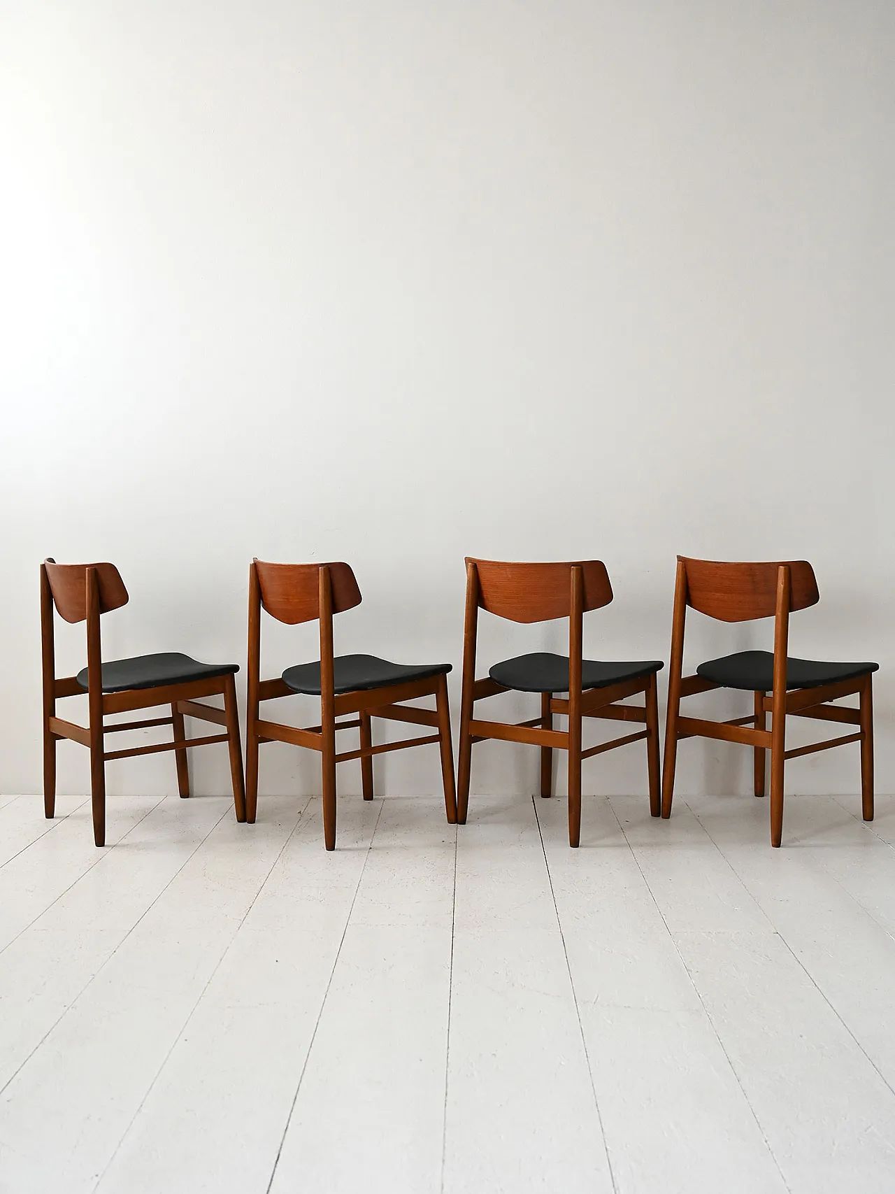 4 nordic Teak chairs, 60s 3