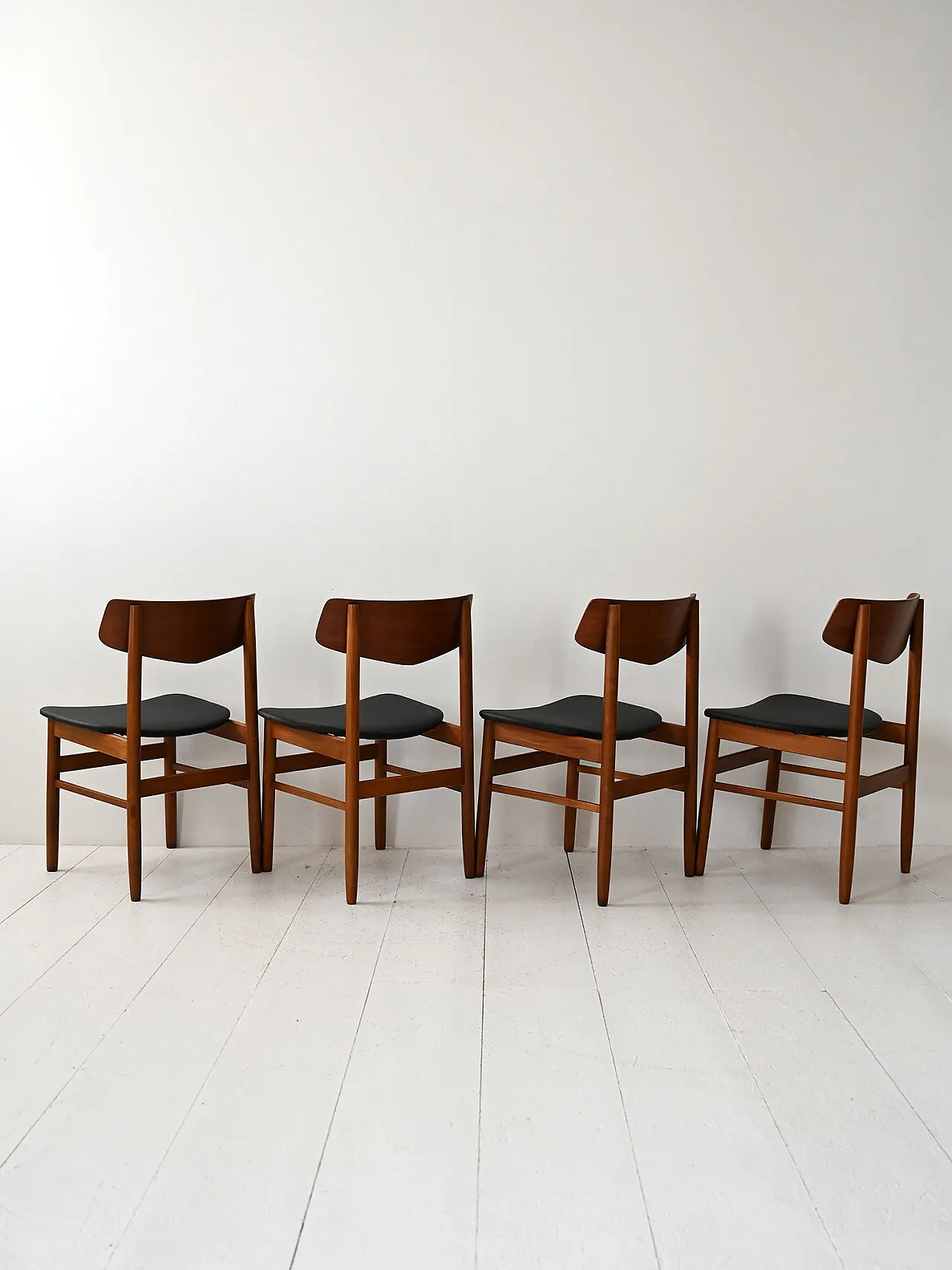 4 nordic Teak chairs, 60s 4