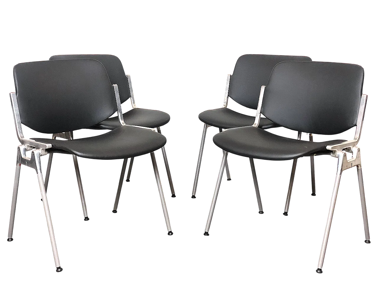 4 chairs DSC 106  by Giancarlo Piretti for Anonima Castelli black, 60s 11