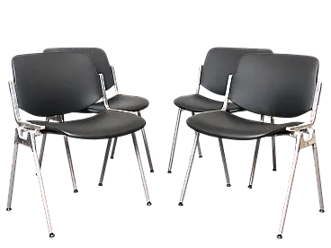 4 chairs DSC 106  by Giancarlo Piretti for Anonima Castelli black, 60s