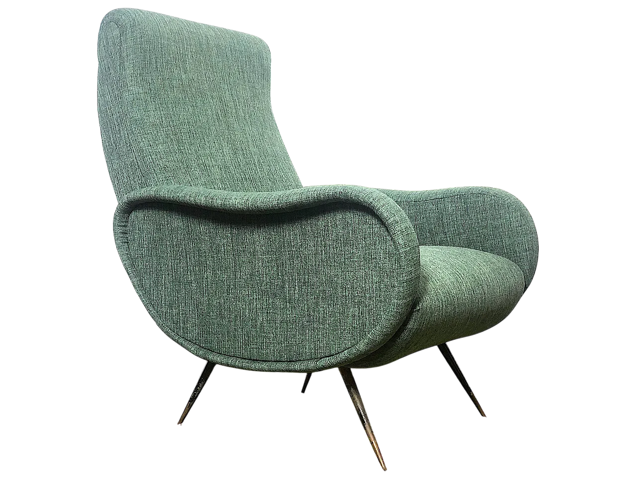 Poltrona Lady dark green stile Marco Zanuso, anni '50 16