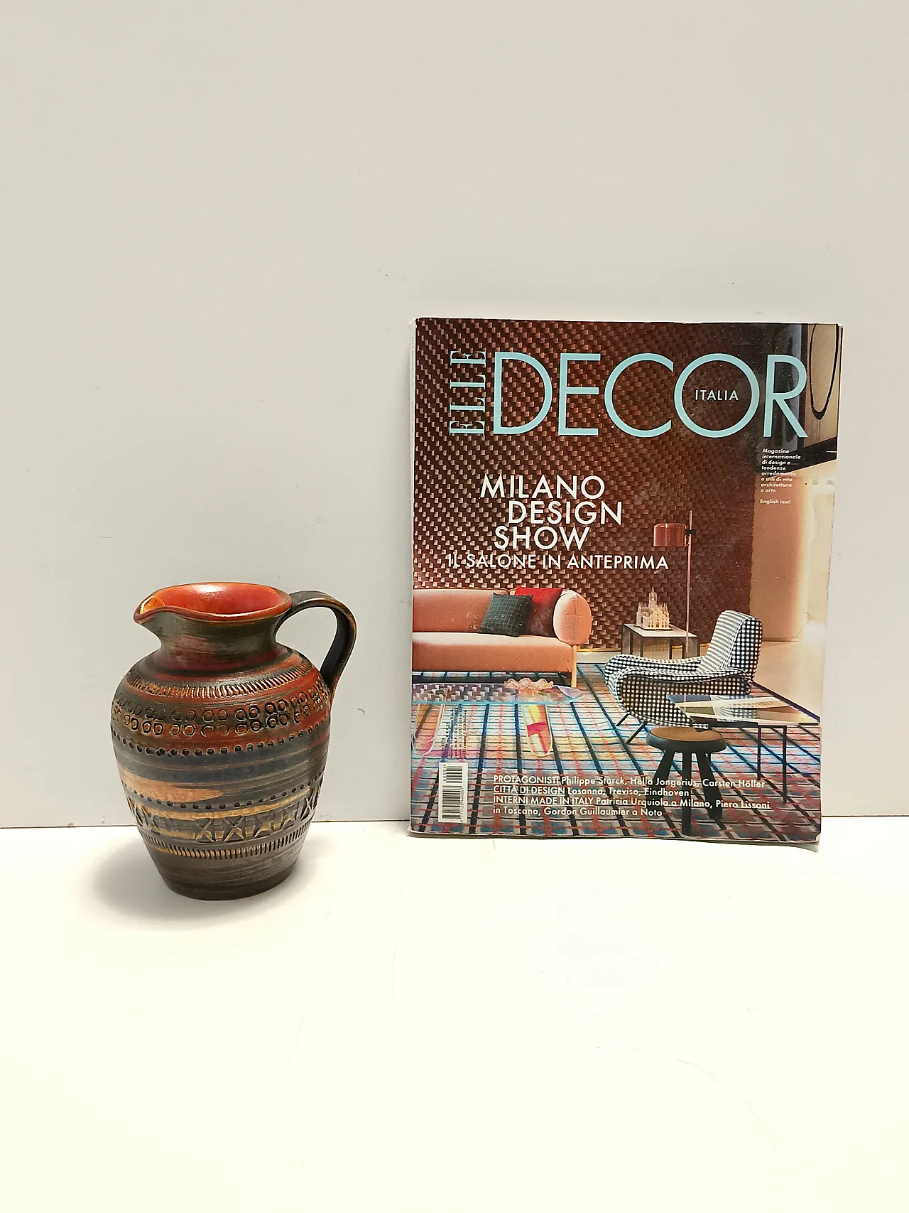 Brown lacquered terracotta pitcher by Aldo Londi for Bitossi, 60s 5