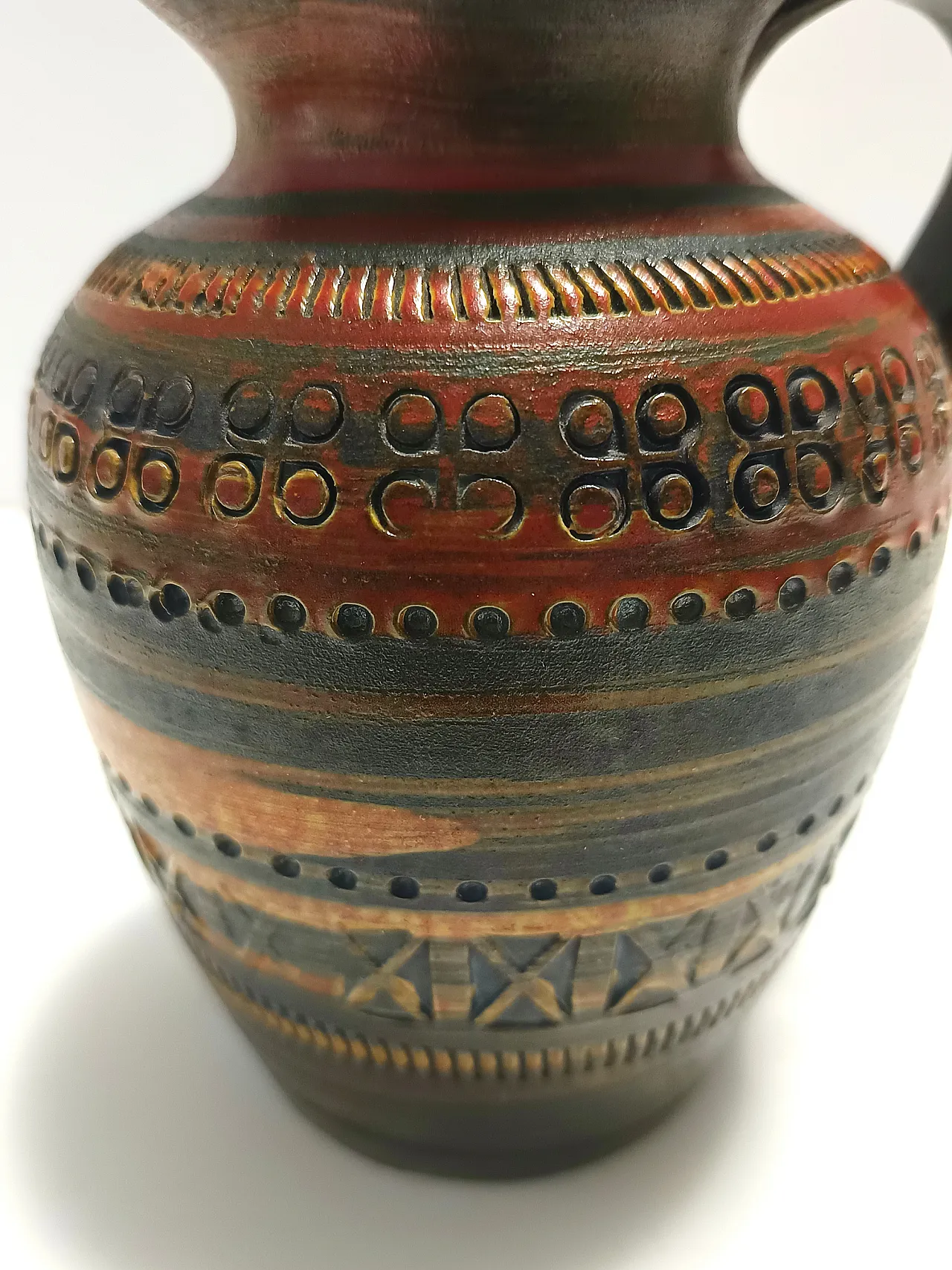 Brown lacquered terracotta pitcher by Aldo Londi for Bitossi, 60s 8