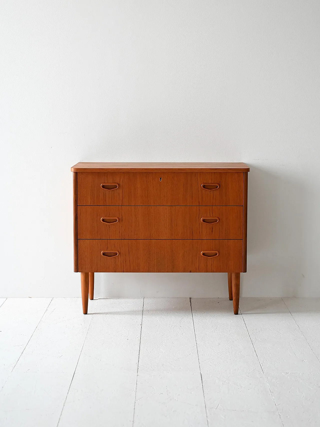 Cassettiera vintage scandinava in teak anni ’50/’60 2