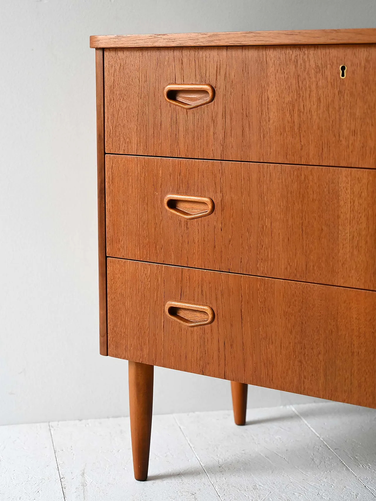 Cassettiera vintage scandinava in teak anni ’50/’60 6