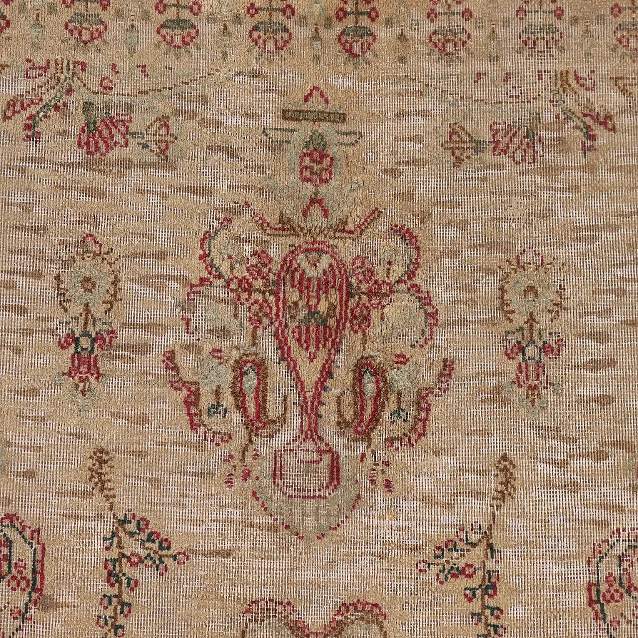 Thin knot rug in cotton & wool with floral motifs, 2000s 3