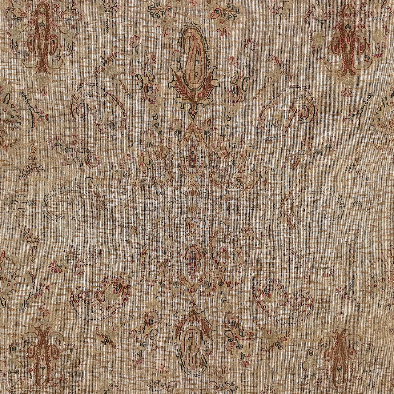 Thin knot rug in cotton & wool with floral motifs, 2000s 4