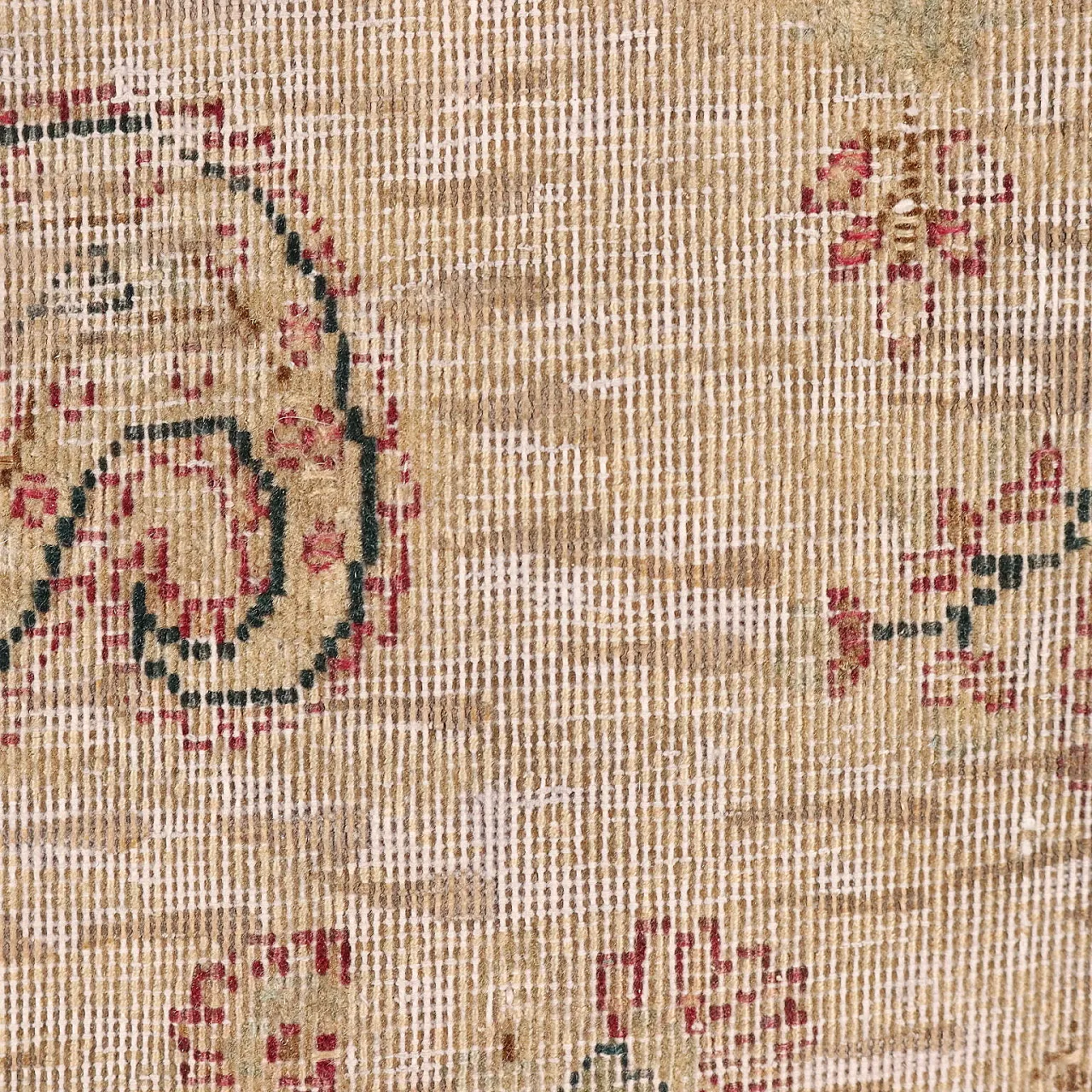 Thin knot rug in cotton & wool with floral motifs, 2000s 6