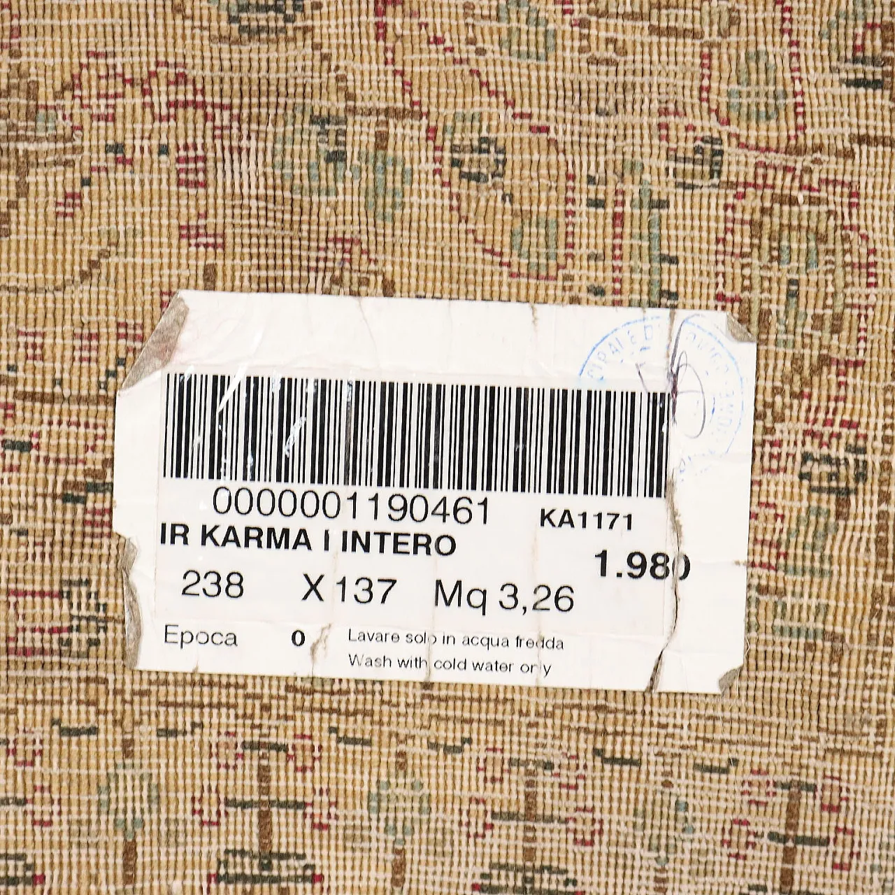 Thin knot rug in cotton & wool with floral motifs, 2000s 10