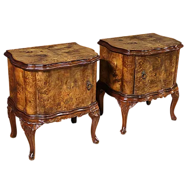 Pair of bedside tables in antique style, 20th century