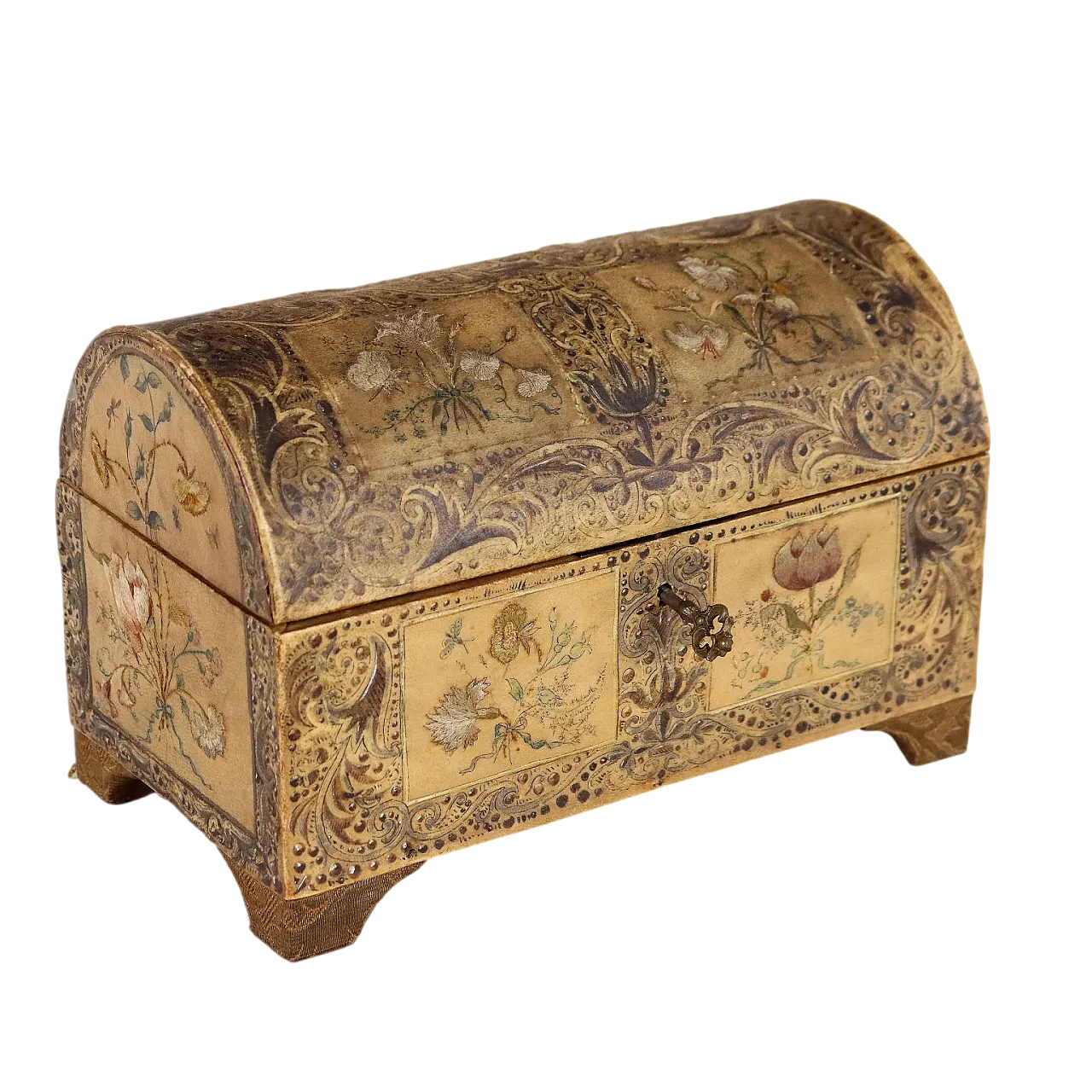 Cofanetto in legno rivestito in pergamena, '800 11