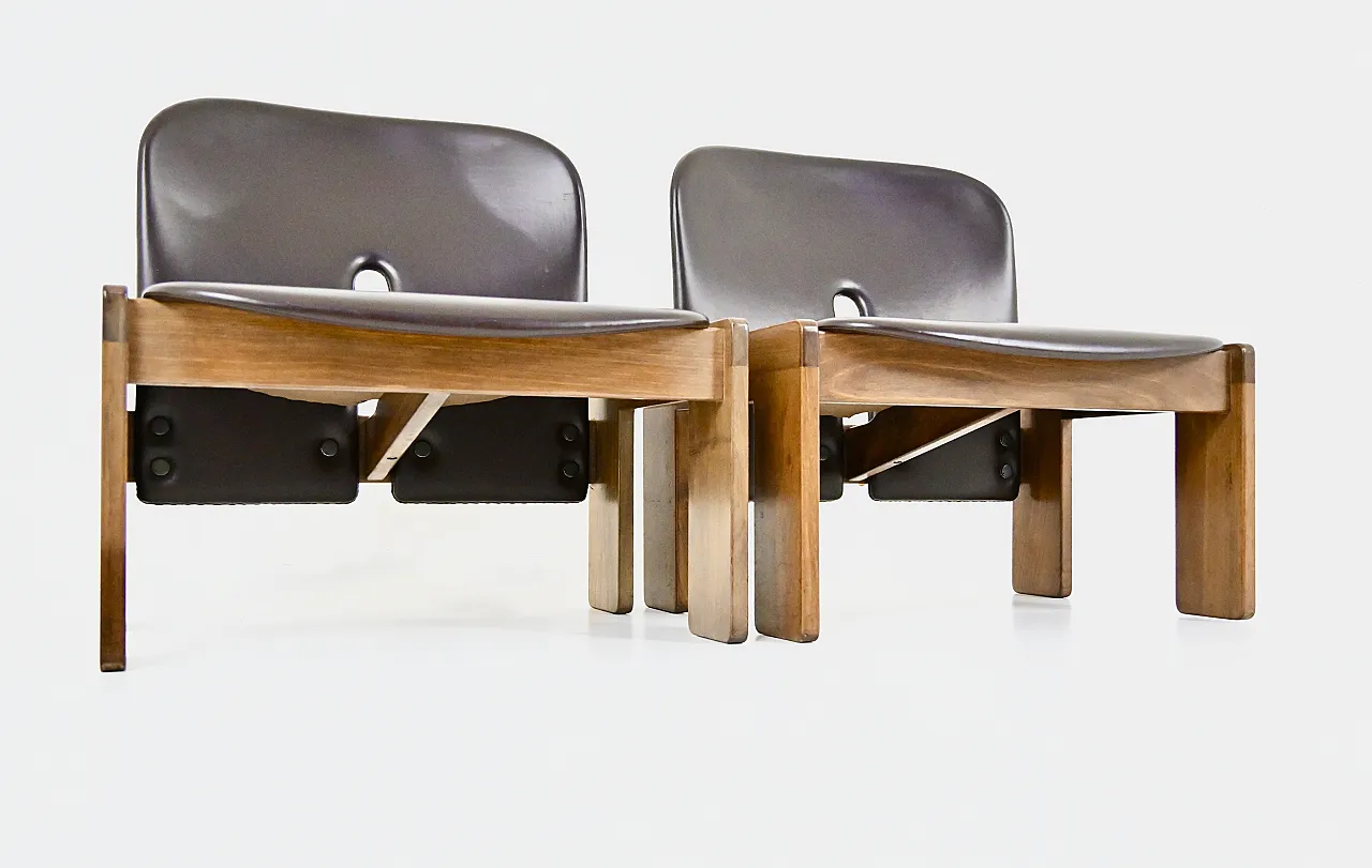 Coppia di 925 sedie di Afra e Tobia Scarpa per Cassina, anni '70 8