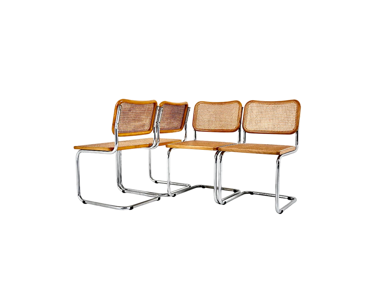 4 Dining Chairs Style B32 by Marcel Breuer, 90s 10