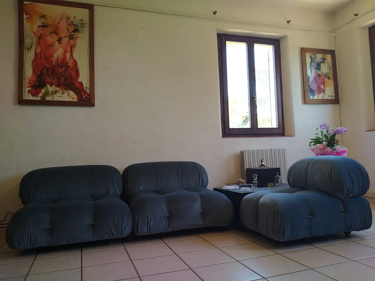 3 poltrone Camaleonda di M. Bellini, blu, anni '70 2