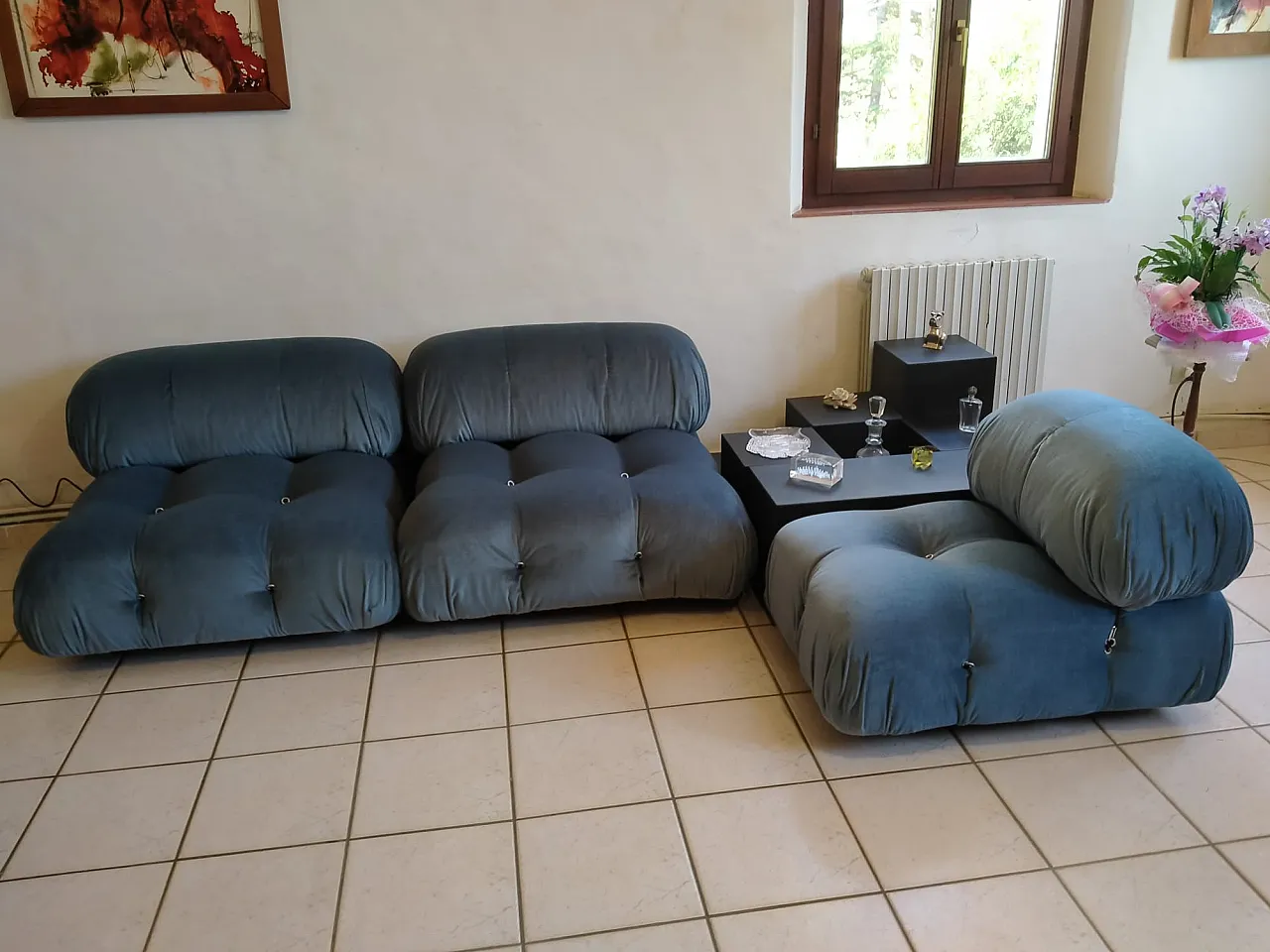 3 poltrone Camaleonda di M. Bellini, blu, anni '70 3