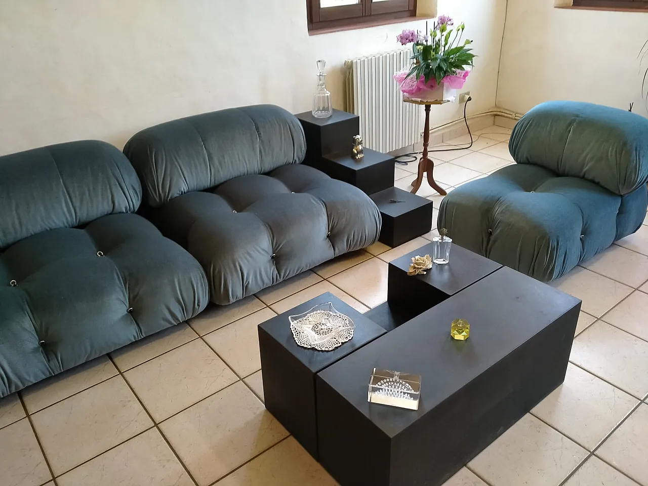 3 poltrone Camaleonda di M. Bellini, blu, anni '70 14