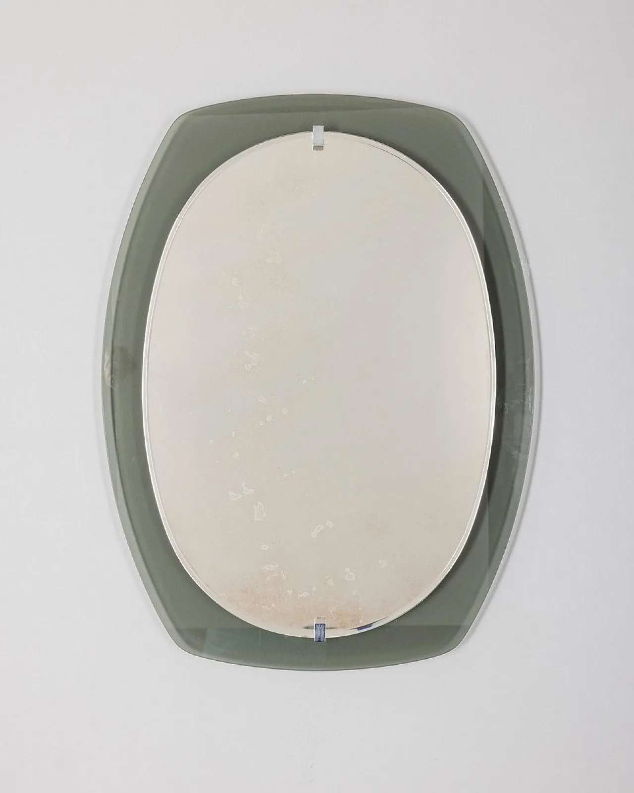 Wall mirror in blue smoked glass by Veca, 1950s 1