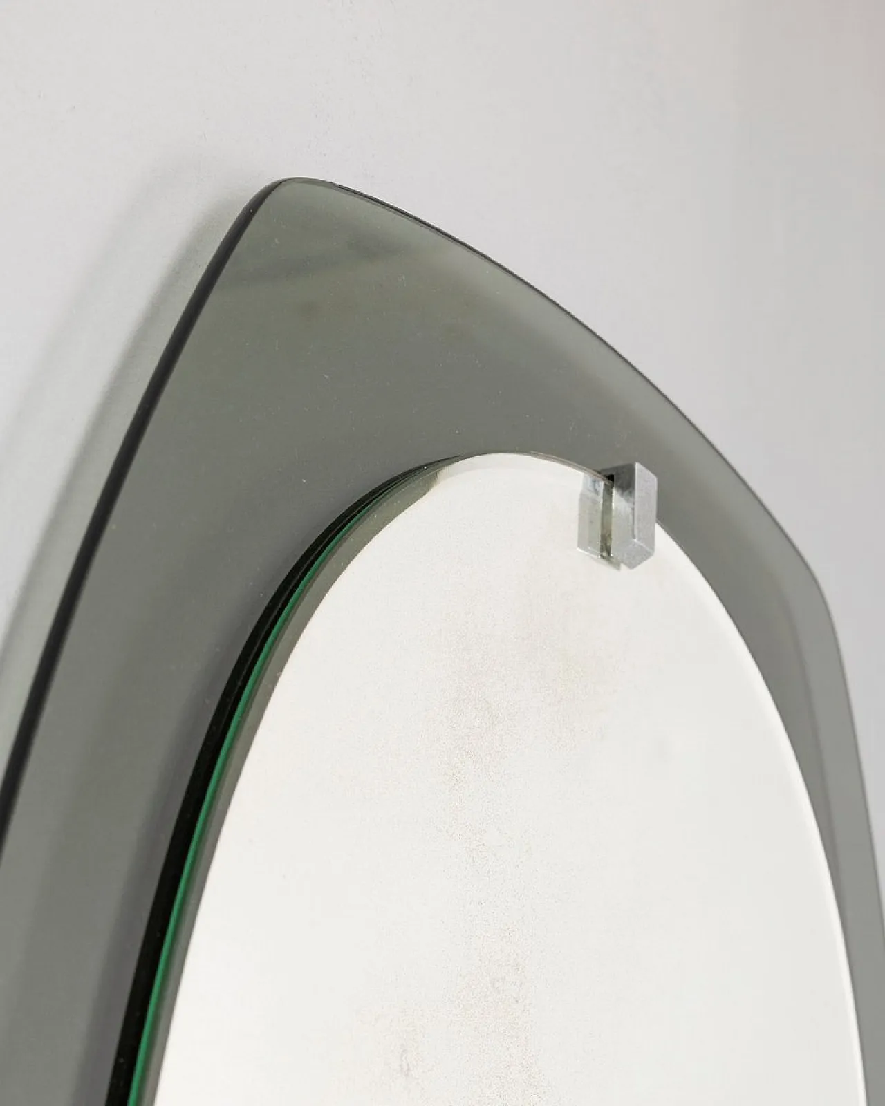 Wall mirror in blue smoked glass by Veca, 1950s 3